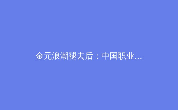 金元浪潮褪去后：中国职业体育俱乐部的生存哲学与价值重构 - 2
